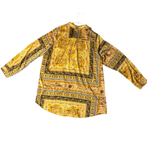 Fashion Nova Yellow and Black Paisley Top - Picture 2 of 6